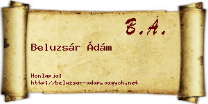 Beluzsár Ádám névjegykártya